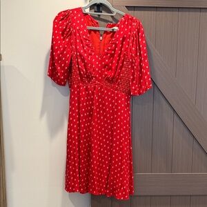 Rebecca Taylor Red Mini Dress with White Dots